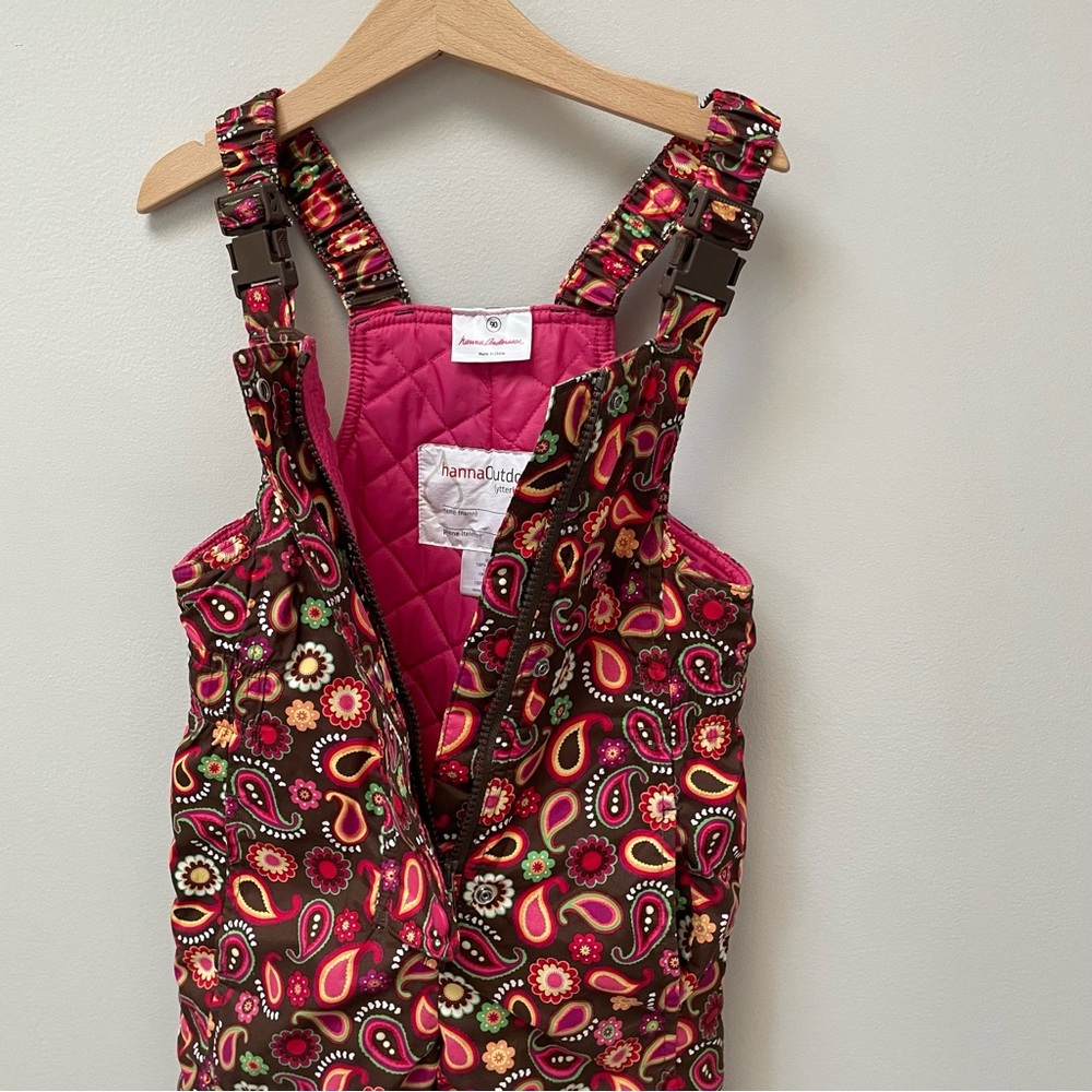 Hanna Andersson snow bib, 90 cm/3T, paisley print - Picture 5 of 11